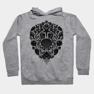 Deep Sea Damask black Hoodie